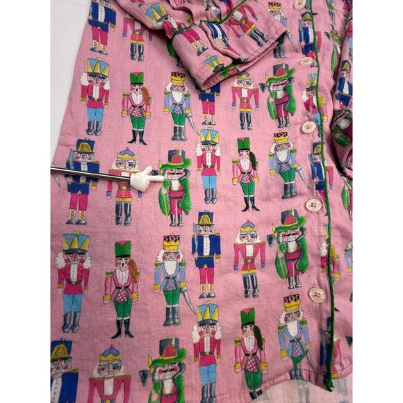 Jayes Studio Nutcracker Print Pajama Shirt Pink Cotton Sleep Top Size L (14-18) - Picture 5 of 16